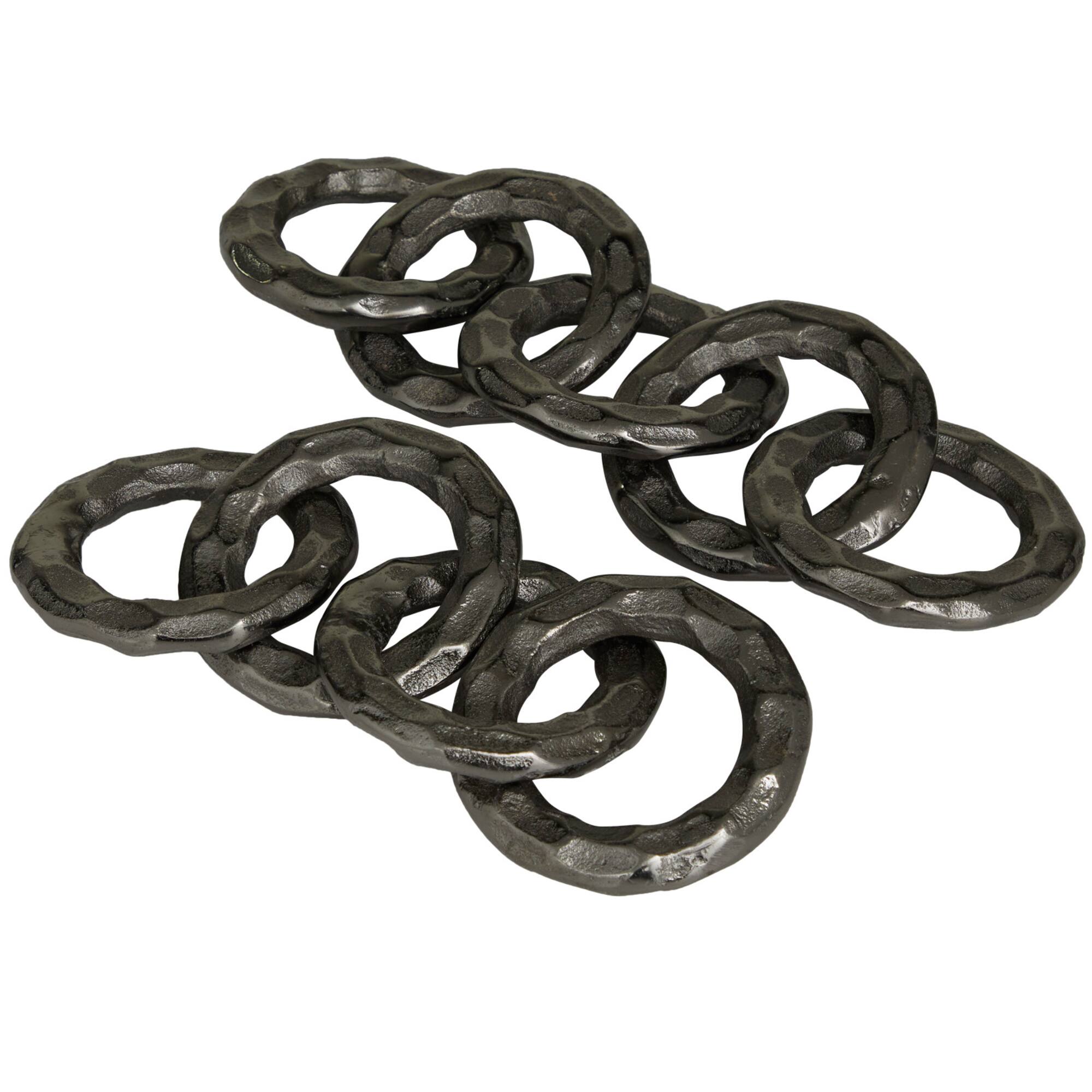 CosmoLiving by Cosmopolitan 12.8" Black Aluminum Chain Sculpture Set